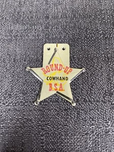 Round-Up Cowhand Sheriff Star Bend Back Pin Boy Scouts America BSA - Picture 1 of 4