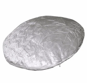 mn112n Silver Shimmer Crushed Velvet Style Round Shape Cushion Cover Custom Size - Picture 1 of 6