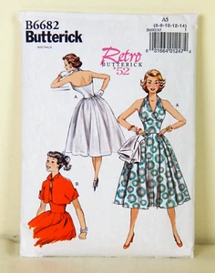 Butterick Misses' Retro '52 Dress + Jacket Pattern 6682 - Sizes 6-14 - UNCUT - Picture 1 of 2