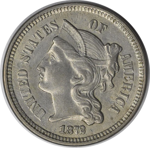 1872 Three Cent Nickel Choice BU Uncertified #316 Cover