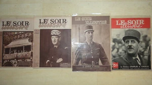 LOT DE 4 REVUES SUR LE GENERAL DE GAULLE LE SOIR ILLUSTRE DE 1944 A 1947 - Picture 1 of 3