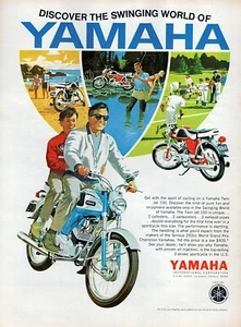 1966 Yamaha Twin Jet 100 Motorcycle Original Color Print Ad - Picture 1 of 1