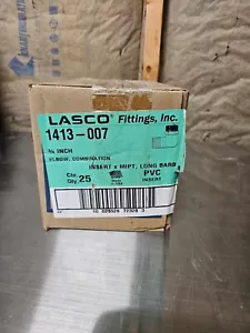Lasco 1413-007 PVC Elbow, 90 degree, 3/4" Hose Barb x 3/4" MNPT (Box of 25) - Picture 1 of 1