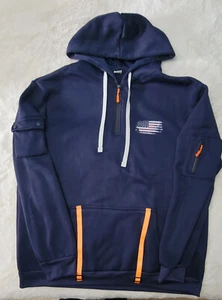 Men's Quarter Zip Warm Kangaroo Pocket Drawstring Size XXL FREE S&H - Picture 1 of 2
