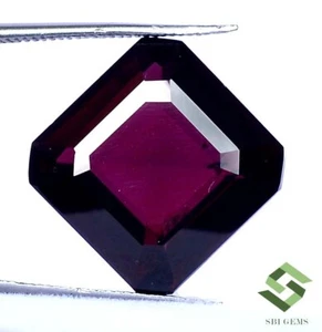 Certified Natural Red Garnet Asscher Cut 15x15 mm 16.89 CTS Faceted Loose Gems - Picture 1 of 6