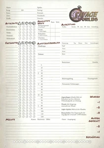 SAVAGE WORLDS - SPIELBOGEN - CHARACTER SHEETS - ERSATZBLÄTTER FÜR ROLLENSPIEL - Picture 1 of 1