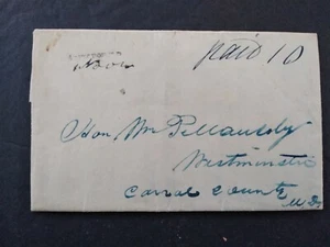 Maryland: Cubierta sin estampillas Abingdon 1843, PEQUEÑA LÍNEA RECTA NEGRA - Imagen 1 de 4