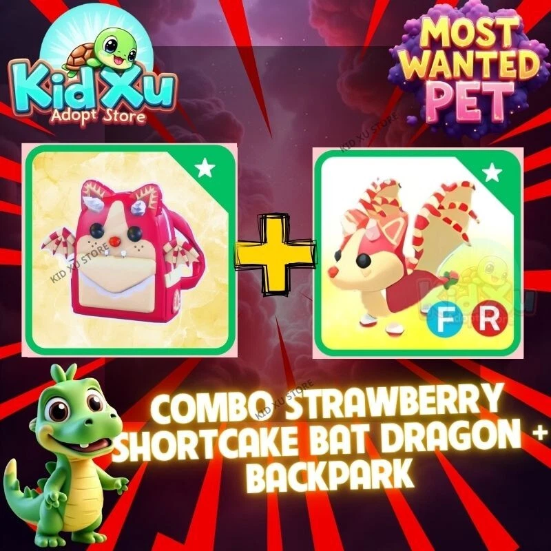 A NEW BRAND 🌟Combo Strawberry Shortcake Bat Dragon/ Strawberry Backpack /Trusted Store!!