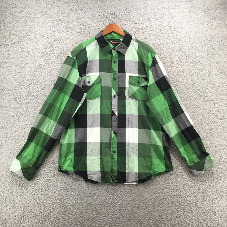 Hawk Long Sleeve Shirt Mens XXL Multicolor Cotton Collared Neck Button Up Plaid - Image 1 of 4