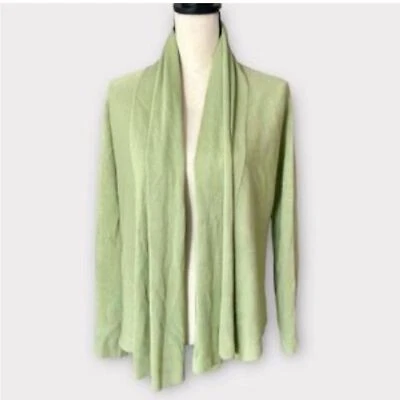 Saks Fifth Avenue Green 100% Linen Cardigan Sweater - Image 1 of 4