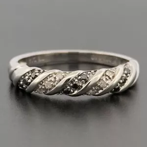 9ct White Gold Diamond Cluster Eternity Ring Size O - Picture 1 of 8