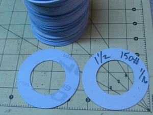 Lot-G Vier 1-1/2" Garlock Gylon #3504 1/16" Dicke Dichtungen (3-3/8" Außendurchmesser x 1-7/8" ID) - Bild 1 von 3