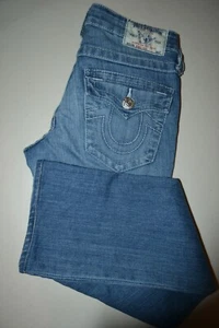 True Religion Girl's Bootcut Pocket Flaps Blue Denim Jeans Sz 24x29 - Picture 1 of 12