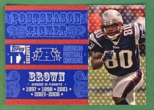 2007 Topps TX Exclusive Postseason Ticket /499 Troy Brown #PS-TBR Patriots - Picture 1 of 2