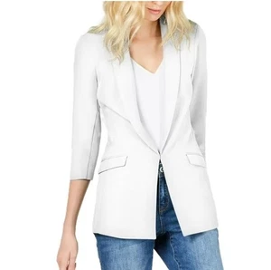 INC Women Petite PP Bright White Notched Collar 3/4 Sleeve Blazer Jacket NWTCH34 - Picture 1 of 7