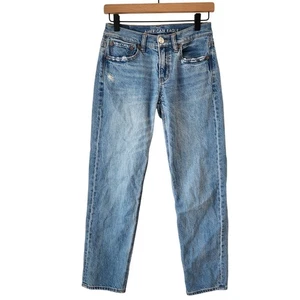 American Eagle 90s Low-Rise Straight Light Wash Jeans Classic Denim 0 Short - Bild 1 von 11