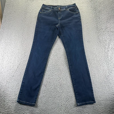 Pantalones de mezclilla International Concepts para mujer 8 azules de algodón ajustados elásticos ropa de trabajo Foto 1 de 4