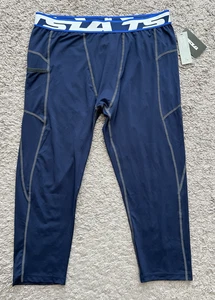 TSLA Men's Compression Tights Pants Baselayer Blue Bottom 2XL NEW - Picture 1 of 17