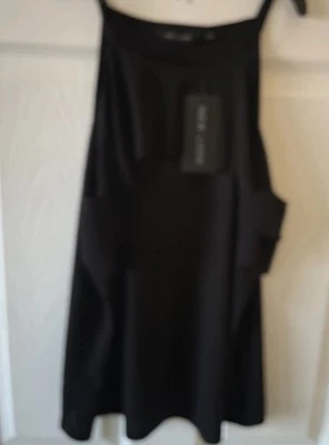 NEW WITH TAGS Black Lined Camisole Top with Frill Size 12  beautiful condition  - Image 1 of 2