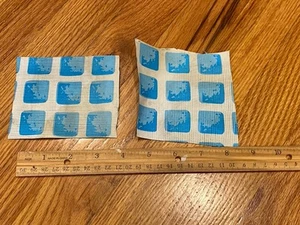 LOT OF 2 USED SQUARE INTEX POOL LINER PATCHES - 4 by 3.5 and 4 by 4 Inches - Picture 1 of 3