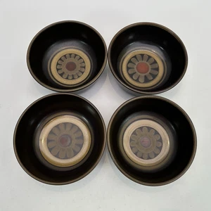 Vintage Denby Arabesque 4 Small Cereal Bowls 13cm Retro 60's 70's Dining - Picture 1 of 13