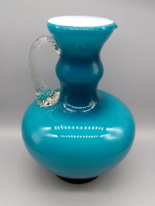 Opalglas Krug (himmelblau Farben) handgefertigt Vintage H-24 cm Germany - Bild 1 von 8