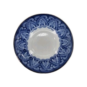 Bombay Blue White Saucer Dish Plate Hearts Pattern Victorian 6.25" China Decor - Picture 1 of 6