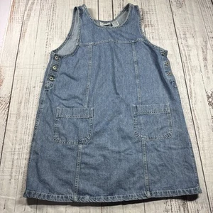 VINTAGE FADED GLORY JEAN TANK DRESS SIZE XL POCKETS SLEEVELESS 90S Y2K - Picture 1 of 13