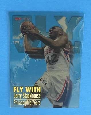 1996-97 NBA Hoops - Jerry Stackhouse, #9 of 10 -  Fly With - Philadelphia 76ers - Image 1 of 3