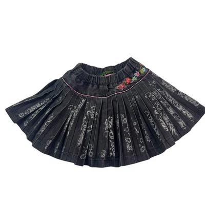 Oilily Toddler 4T Floral Embroidered Butterfly Pleated Mini Skirt Whimsical  - Image 1 of 4