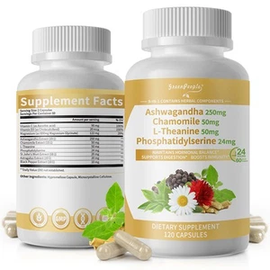 Cortisol Supplement Ashwagandha L-theanine Magnesium Glycinate Relieve Stress - Picture 1 of 8