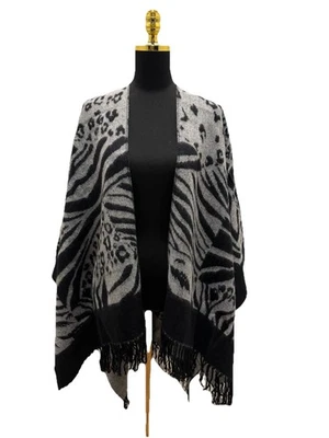 29 ладоней женщин серый и черный напечатано надежном шаль, бахрома, один размер - Изображение 1 из 4