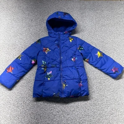 Девочка чудо нации синий искусственного меха с подкладкой пуховик куртка многоцветный звезды размер XS - Изображение 1 из 4