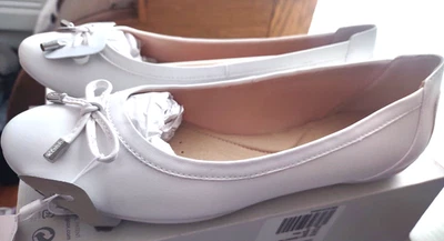Geox Respira Charlene Blanco Ballet Pisos 41/US Talla 10.5 Puntera Arco Nuevo Foto 1 de 4