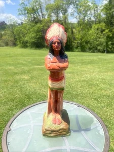 Antique Native American Indian Chief Chalkware Cigar Store Display Carnival - Picture 1 of 10