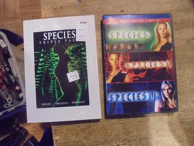 Species Triple Pack (DVD, 3 Disc Box Set w/ Slipcover) 1 2 3 - Tested - Imagem 1 de 4