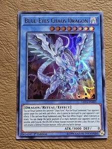 Blue-Eyes Chaos Dragon LED3-DE001 Legendary Duelists: White Dragon Abyss 1st Ed - Bild 1 von 2
