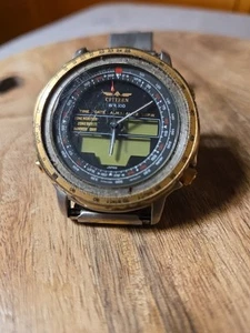 Citizen Wingman Aviator World Time WR-100 C080-088611 As Is Lot 35 - Picture 1 of 8