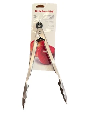 Pinzas para servir KitchenAid - Acero inoxidable - Cerraduras para almacenamiento - 9 pulgadas - Nuevas Foto 1 de 4