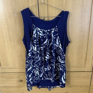 Stretchy solid color tank top with Flowery see-through overlay blouson - Picture 1 of 7