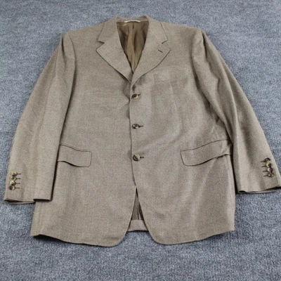 Blazer Canali para Hombres 54R Marrón 100% Seda Abrigo Deportivo Muesca Solapa Negocios Ropa de Trabajo Foto 1 de 4