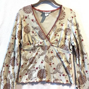 Vintage Y2K Self-Esteem L Large Asian Top 90’s 00’s Babydoll Wrap Tie Back - Bild 1 von 10
