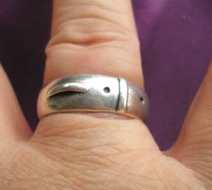 Beautiful antique Edwardian Sterling Silver Buckle ring Birmingham 1902 sz T - Picture 1 of 3