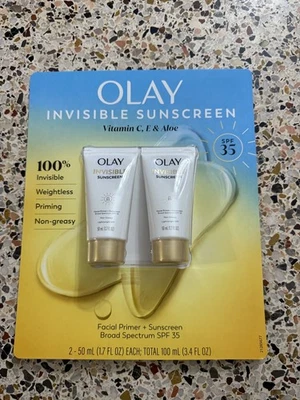 Olay Invisible Sunscreen SPF 35 + Primer 1.7 fl oz 2-pk Set Vitamin C & E & Aloe - Image 1 of 3