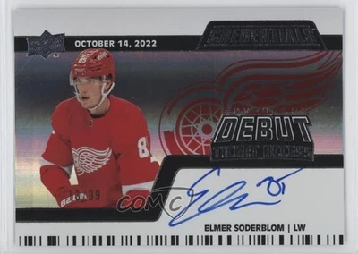 2023 Upper Deck Credentials Update Debut 13/99 Elmer Soderblom #DTAAH-ES Auto - Image 1 of 3