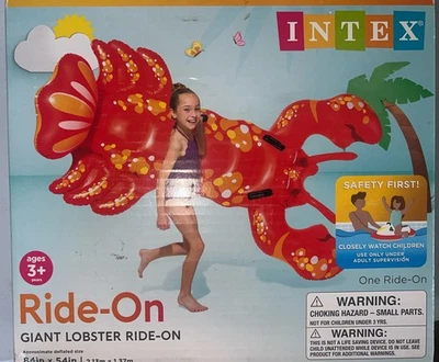 Intex Giant Lobster Inflatable Ride On Pool Toy Raft Float  84" x 54" ages 3+ - Image 1 of 3