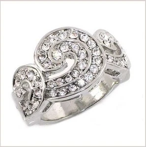 Ring ''Spirale'' Aus Rhodium Mit Zirkonia Aus 4,3 Karat - Bild 1 von 1