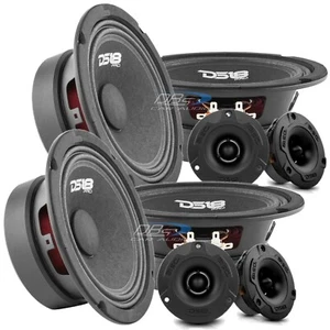 4x DS18 PRO-GM6 6,5" Mitteltöner Auto Lautsprecher 4x PRO-TWX1BK Kugel Super Hochtöner - Bild 1 von 12