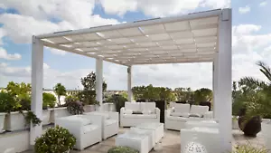 Abdeckplane Welle Pavillon Pergola PVC Verdunkelung 100% widerstandsfähig - Gewicht 750gr/qm - Bild 1 von 6