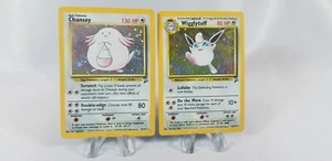 Pokemon Base Set 2 Wigglytuff Holo 19/130 & Chansey Holo 3/130 - Picture 1 of 6